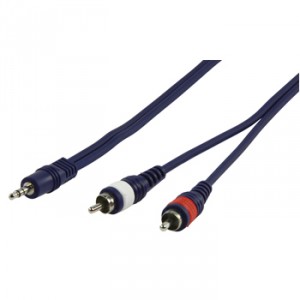 Instrumentkabel stereo jack - 2 RCA mannelijk l-r 1,50 m